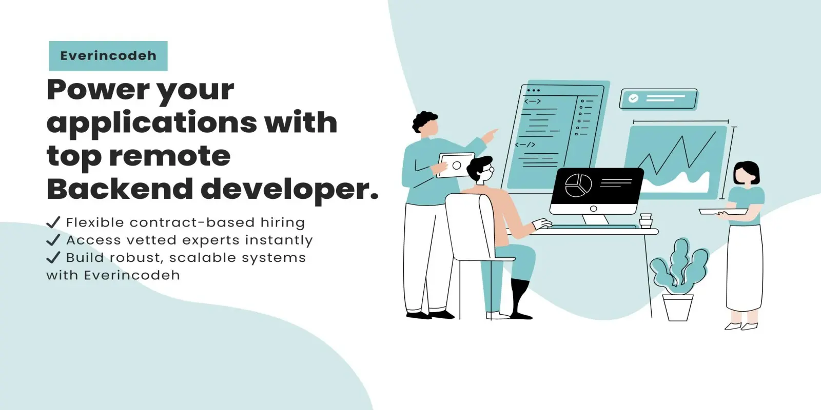 Pre-vetted back-end developers illustration