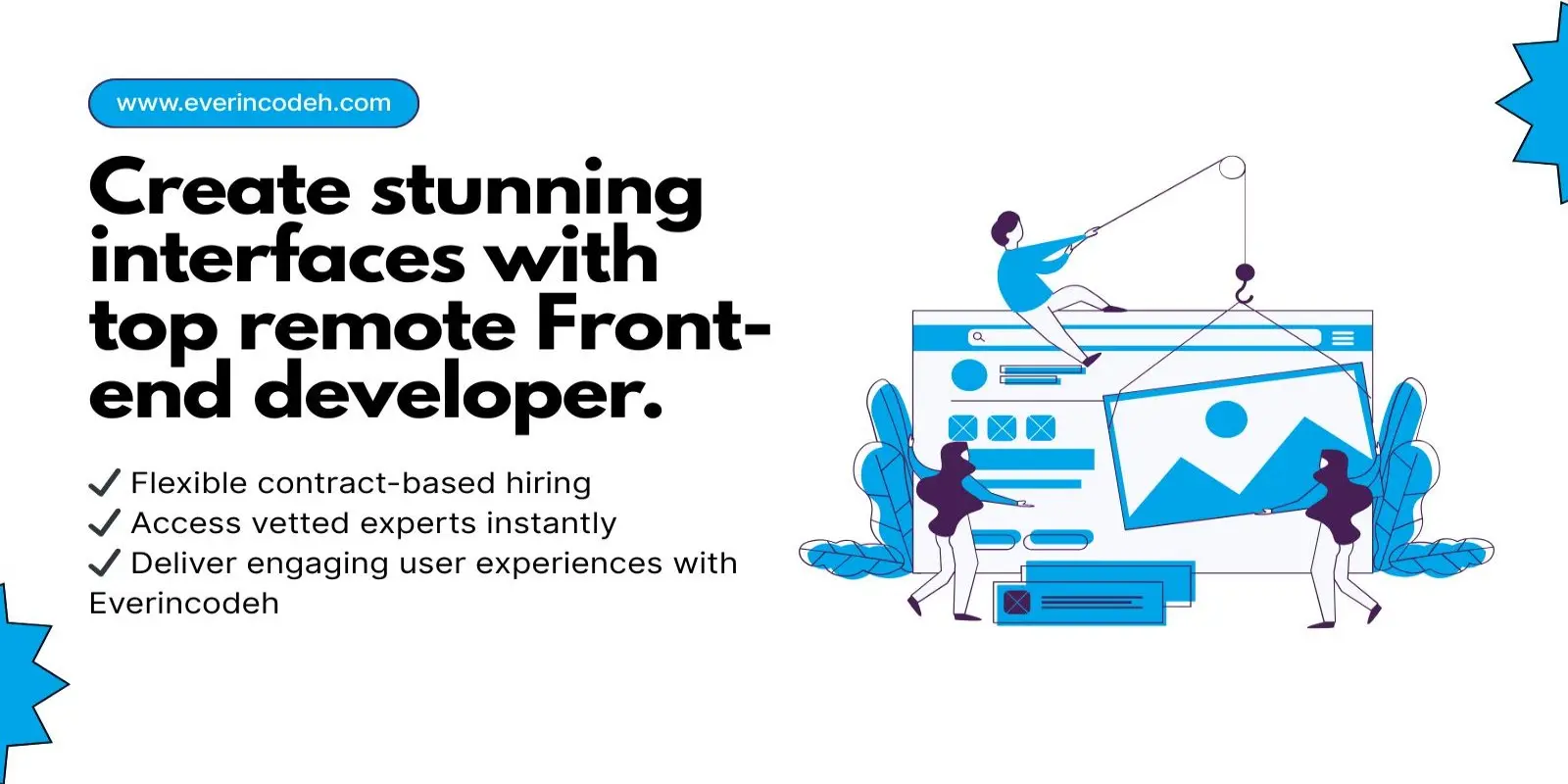 Pre-vetted front-end developers illustration