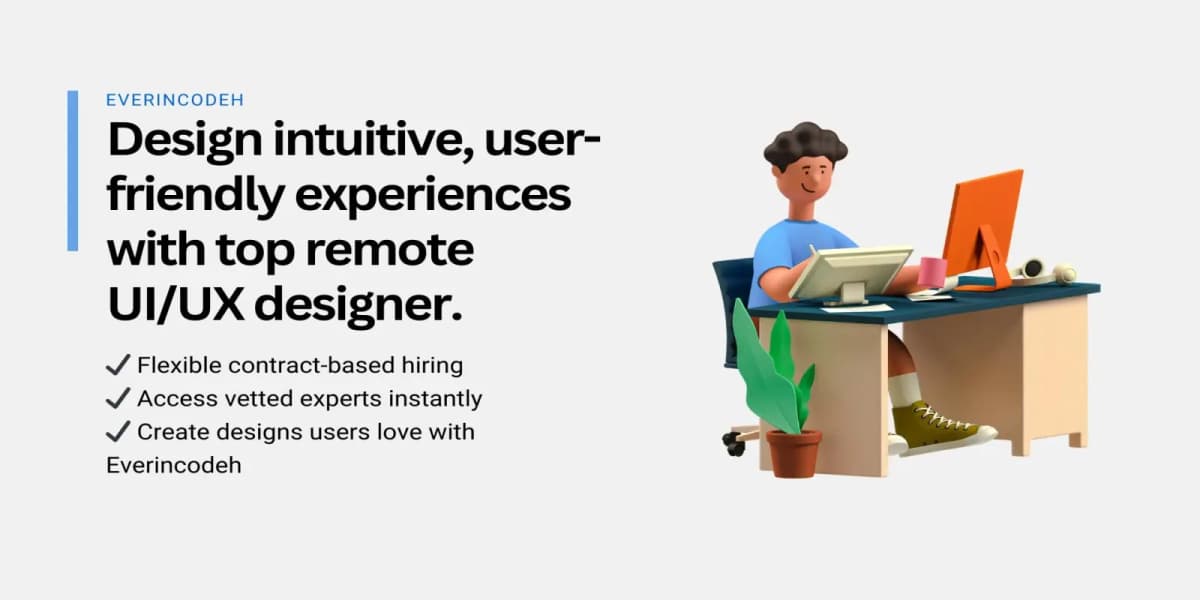 Pre-vetted UI/UX designers illustration